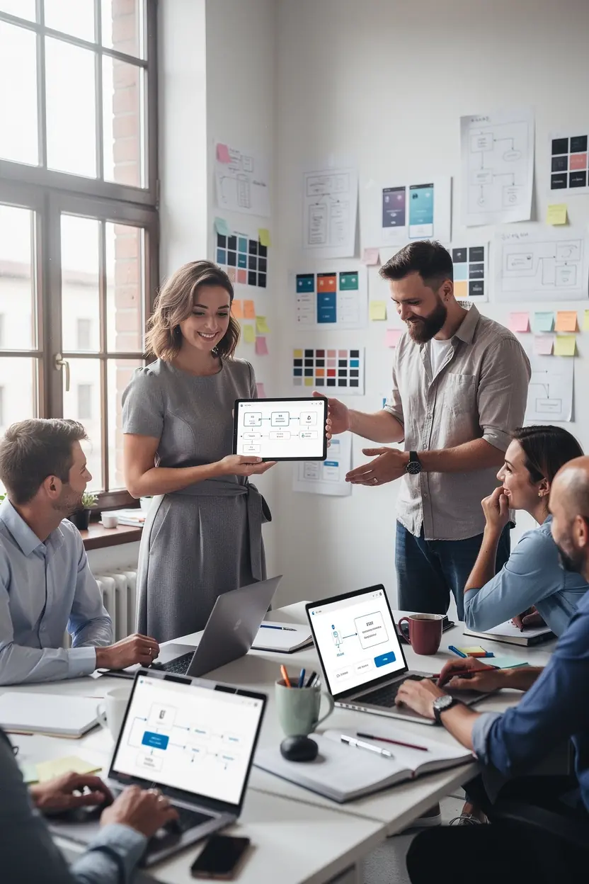 Professional business transformation illustration